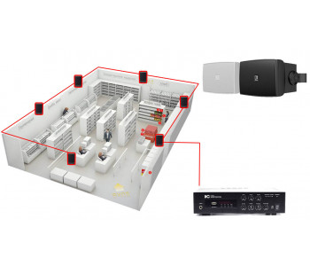 Акустическая система для магазина 6 настенных колонки AUDAC WX302